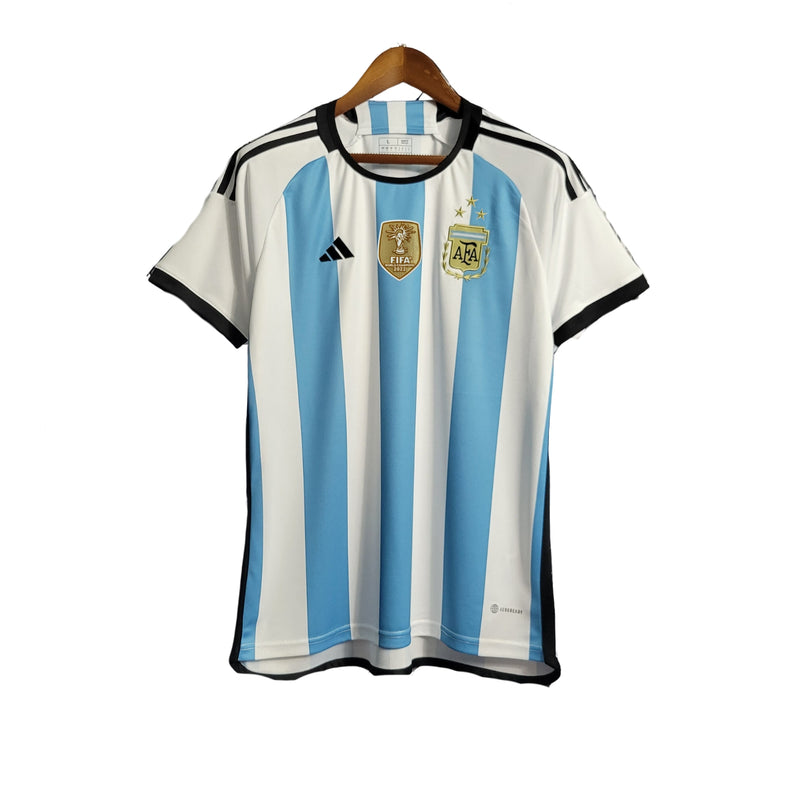 CAMISA ARGENTINA 2022 - CAMPEÃO DO MUNDO 3 ESTRELAS - TORCEDOR